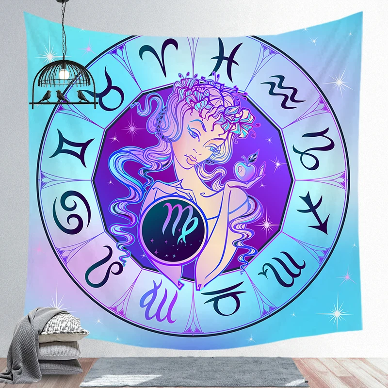 Psychedelic Созвездие Галактика космический узор гобелен настенный легкий вес полиэстер ткань Декор на стену для дома гобелен - Цвет: maiden