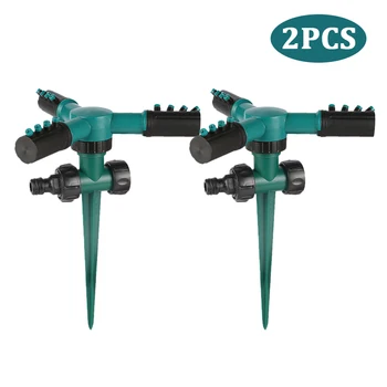 

2pcs 3-Head 360 Angles Rotating Sprinkler With Support Rod Lawn Automatic Irrigation Watering Systems Sprinkler Garden Tool