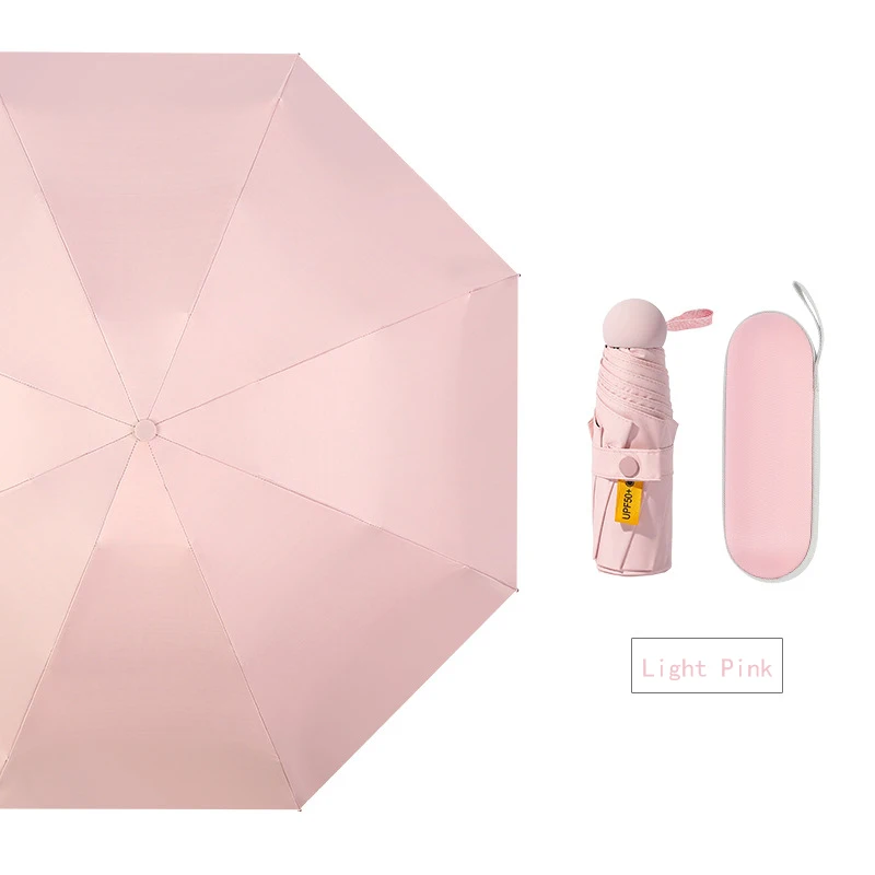 Light Pink Simanfei мини-зонтик дождь для женщин дети капсула маленький карманный зонтик для мужчин Дети Мальчики Девочки зонтик солнце УФ белый прозрачный зонтик - Цвет: Light Pink