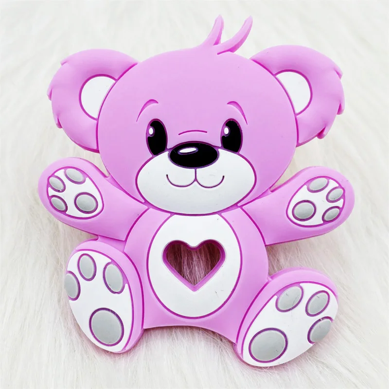 1PCS BPA Free Silicone Teethers Cartoon Animal DIY Pacifier  Baby Toys  Sensory Nursing Gift 2