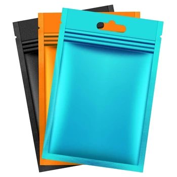 

150 Packs Zipper Closure Bags Aluminum Foil Bags,Resealable Flat Metallic Mylar Foil Flat Storage Bags (Multicolor)