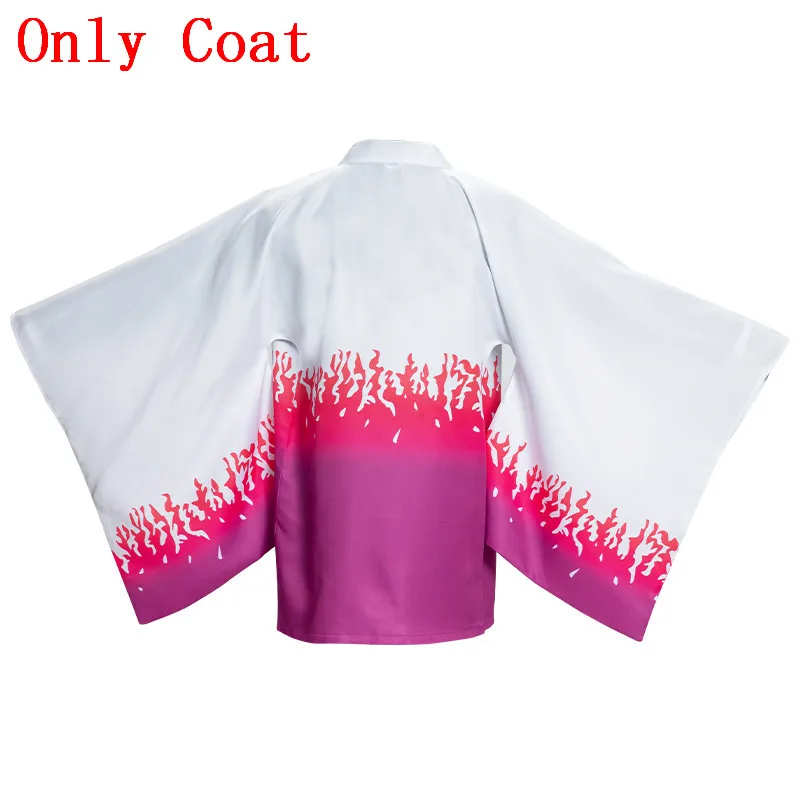 only coat Аниме демон убийца Kimetsu no Yaiba Косплей Tomioka Giyuu кимоно Униформа костюм пальто плащ Kamado Tanjirou куртки халат для мужчин - Цвет: only coat