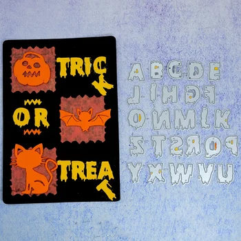

Kokorosa Halloween Alphabet Letter dies Metal Cutting Dies Scrapbooking For Card Making DIY Cuts New Craft Dies Dies Cuts