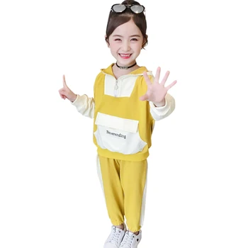 

Girls Cargo Clothes Patchwork Clothes For Girls Outerwear + Pants Girls Clothes Set Letter Pattern Children's Costume