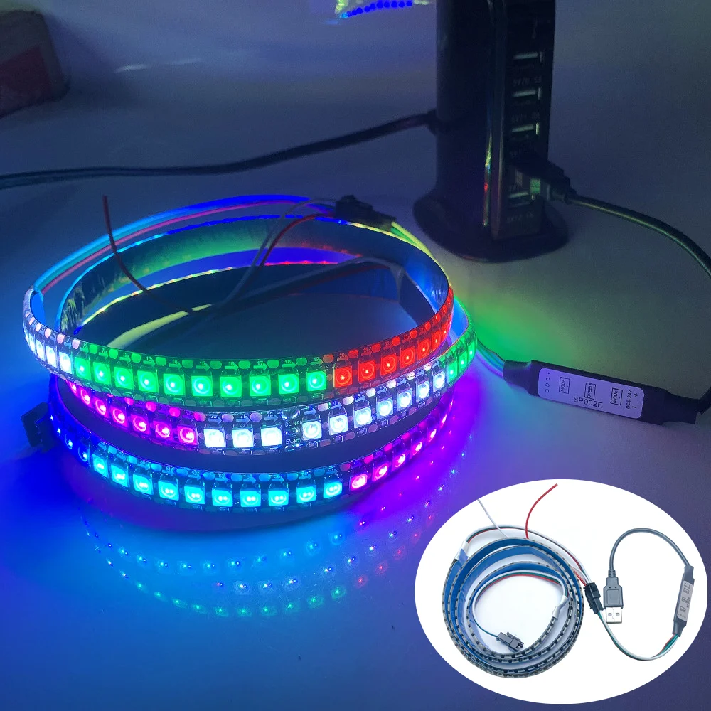 Ws2812b rgbic led schnur 5m-20m party weihnachts lichter traum farbe ws2812  adressierbar individuell schnur im freien wasserdicht 5v - AliExpress