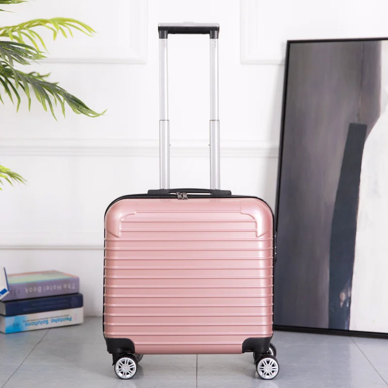 Детский Багаж для путешествий, 18 дюймов, чемодан с колесами, сумка на колесиках для путешествий, модная сумка - Цвет: Rose Gold