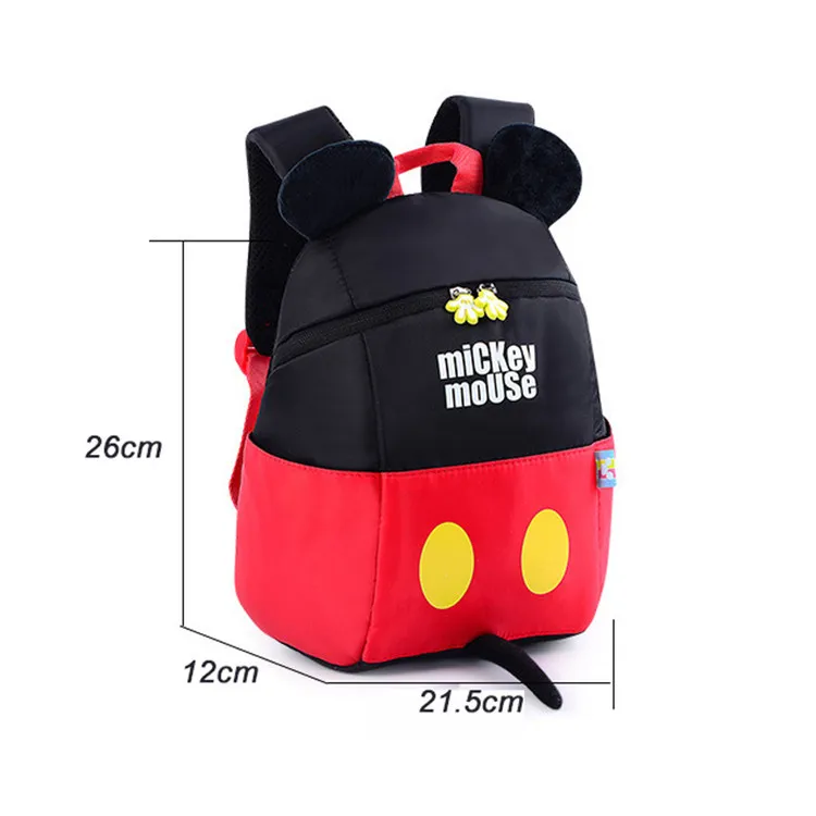 1~3 Years Old Genuine Mickey Cartoon Backpack Toddler Backpacks Traveling Outdoor for Kid Mickey Minnie Anti-lost Bag Waterproof