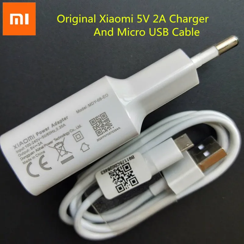 Original Xiaomi USB Charger 5V 2A Adapter EU US Plug Travel wall charger Micro usb Cable For Redmi S2 7 7A 6A 5A 4A 4X note 6 5 | Мобильные