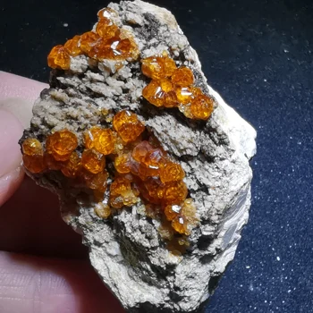 

37.9g.Rare natural garnet crystal hexagonal point feldspar mica brass multi mineral crystal symbiotic halo energy healing