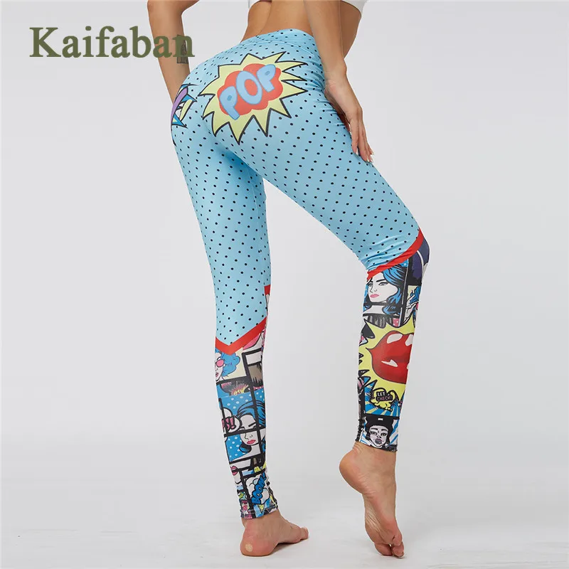 Харадзюку для женщин, косплей, мультфильм, рисунок в горошек, штаны для йоги, пуш-ап леггинсы для фитнеса, тренировки, пробежки, одежда для спортзала, спортивная одежда, спортивные штаны