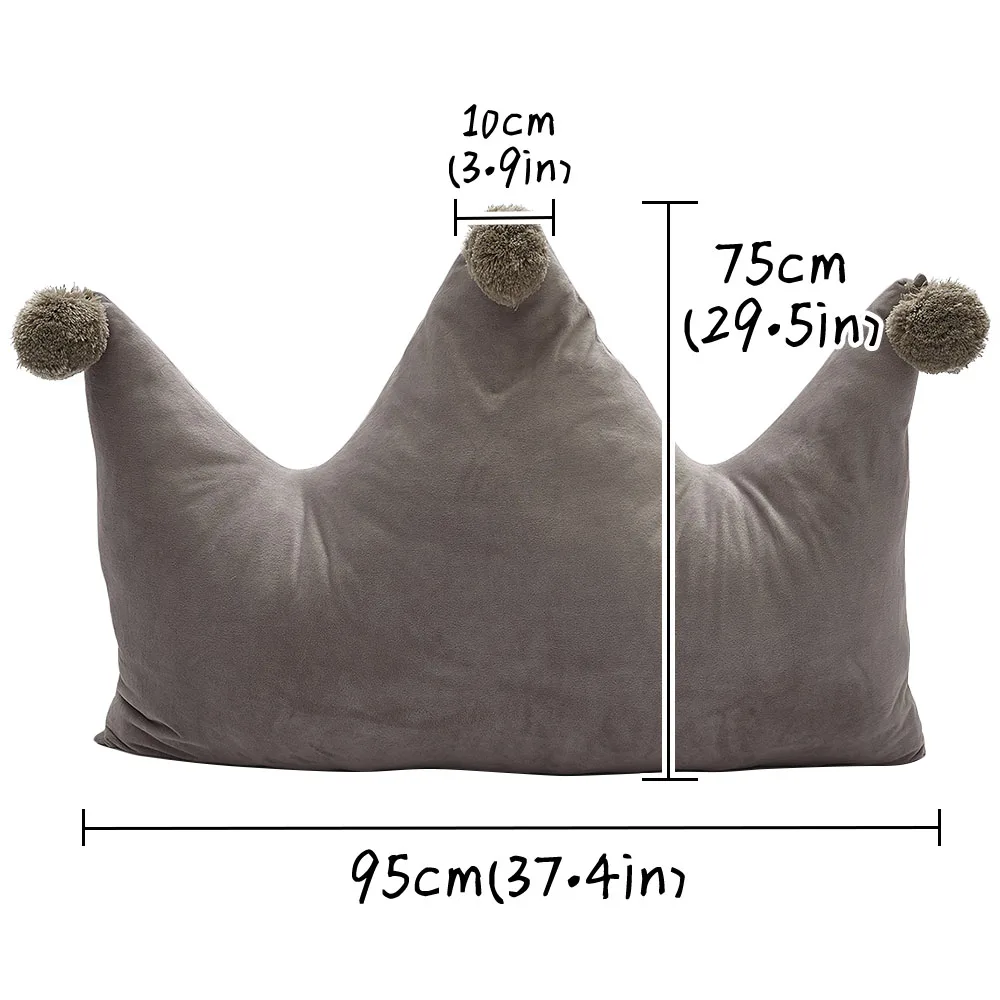 Grey Ball Crown Pillow Cushion for Beds Sofa Soft Warm Back Cushion for Kids Room Decoration Baby Bed Cushion Decoration Christmas HM0110 - Цвет: Grey Ball