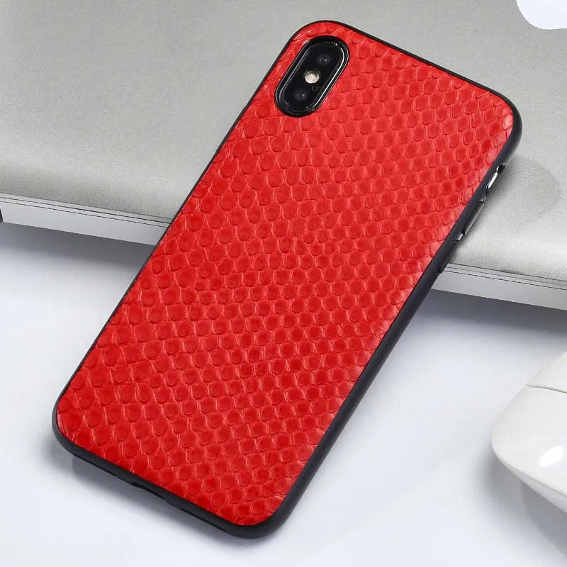 Роскошный чехол из кожи питона для iphone 11, чехол из натуральной кожи, Мягкий защитный чехол из змеиной кожи для iphone 11 pro max - Цвет: Красный