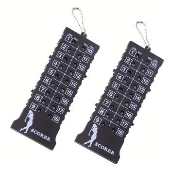 

2pcs 18 Hole Golf Stroke Putt Score Counter Golf Score Indicator with Key Chain, Golf Score Counter Black Hot Sale