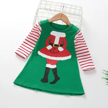 

2019 christmas Children Spring Autumn clothes Girls 1-5 years old cotton Long sleeve dress