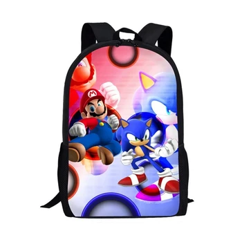 

School Bags For Children Boys Girls Cartoon Sonic The Hedgehog Print School Backpack Teenager Schoolbag Fashion Mochila Escolar