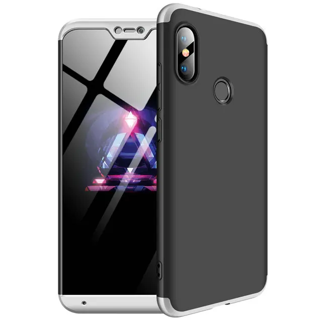 Для Xiaomi mi A3 чехол Fudna Xiaomi mi A2 Lite чехол 3 в 1 гибридный жесткий чехол из поликарбоната для Xiaomi mi A2 чехол mi A2 2 Lite чехол mi A3 3 - Цвет: Black and Silver