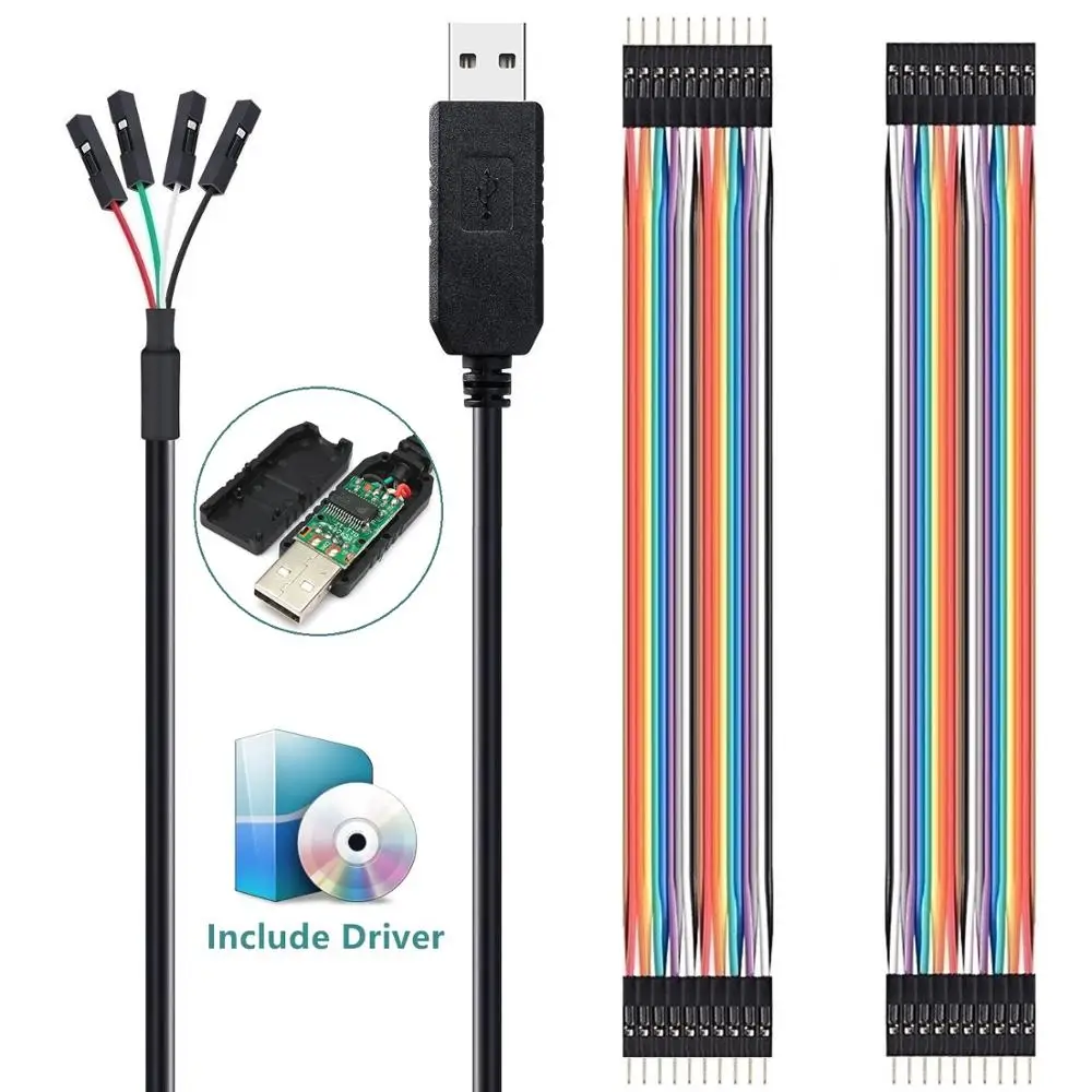 Последовательный адаптер USB к TTL COM PL2303 0 1 дюйма 4 контакта с кабелем Dupont 20 для Arduino