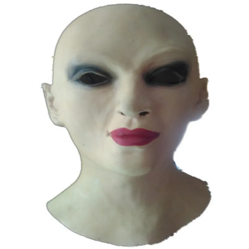 

2020 New Realistic Latex Female Head Mask For Party Mask Women Disguise Crossdressing Sissy Carnival Mask Halloween