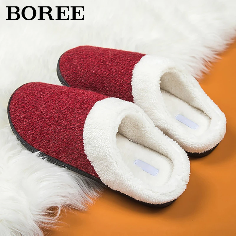 Женские домашние тапочки BOREE мягкие плюшевые для влюбленных Нескользящие