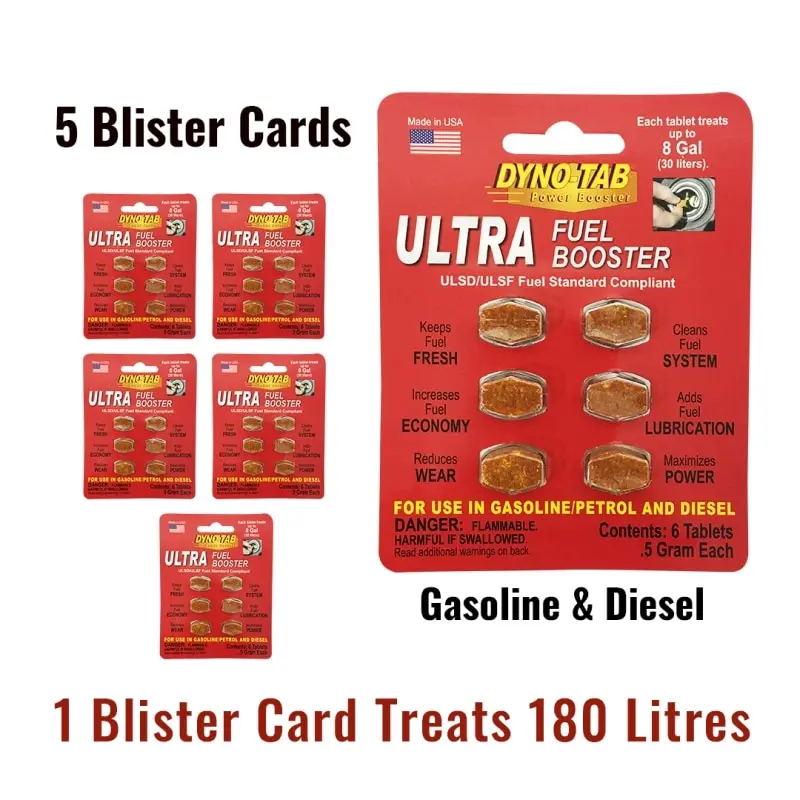 Dyno Tab Ultra Fuel Octano Booster Benzina E Diesel Carbon And System Cleaner Dynotab Trattamento Carburante Risparmio Economico