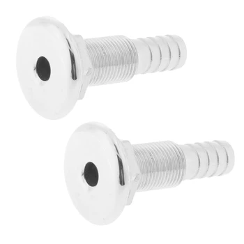 

2Pcs 1/2 Inch Stainless Steel Barbed 57mm Length Straight Thru-Hull
