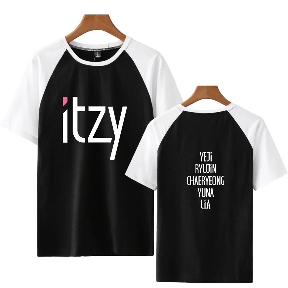 K POP KPOP ITZY футболка с коротким рукавом реглан для женщин и мужчин корейская мода