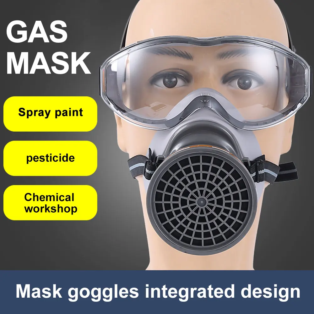 

Reusable Full Face Respirator Dust Mask Eye and Nose Protection - Air Coating Chemical and Vapor Protection