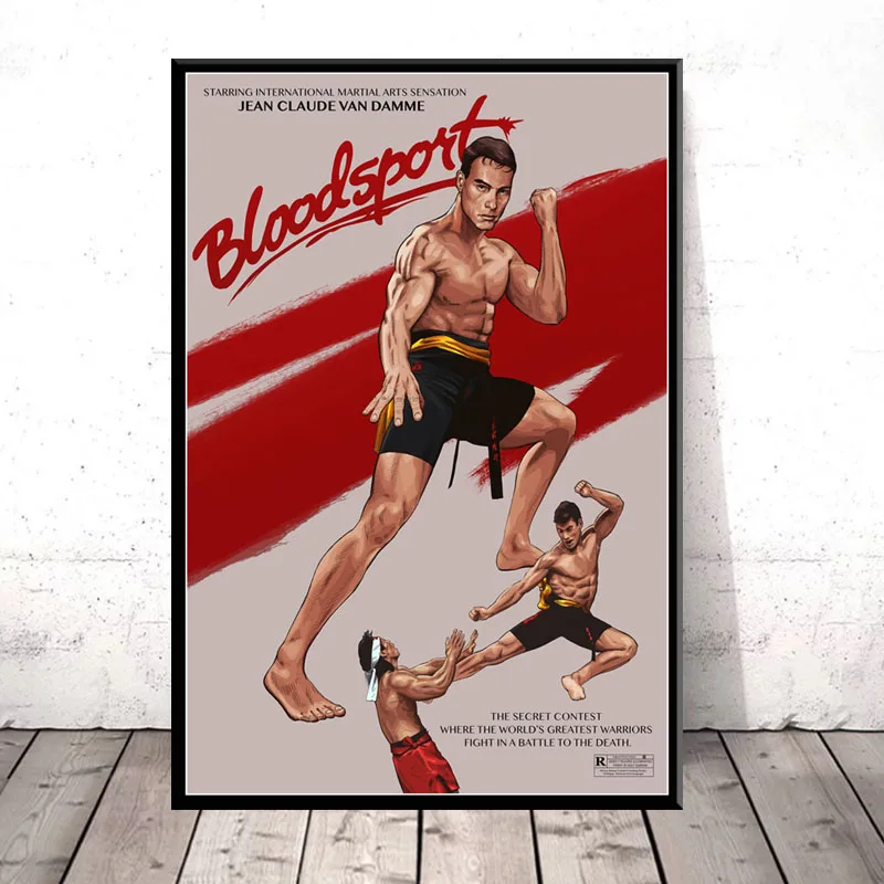 P816 Bloodsport 1988 классический фильм Винтаж Ретро Художественная живопись Шелковый