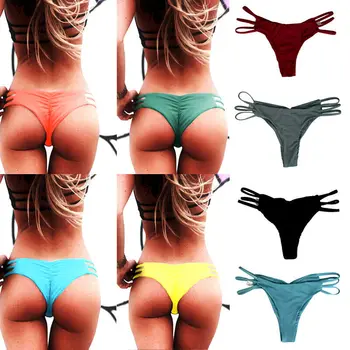 

Panties Brazilian Sexy Bikini Bottoms Briefs Two-Piece Separates Swimming Swimsuit Biquinis G-String Thong Women Swimwear Femme