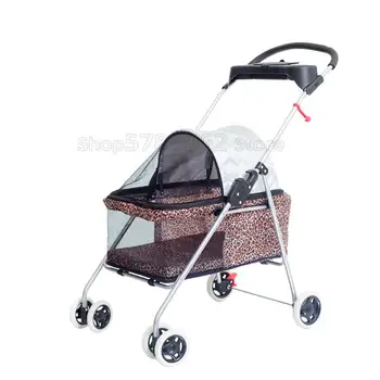 

Pet stroller cat stroller dog cart light portable folding small Teddy outdoor travel pet car