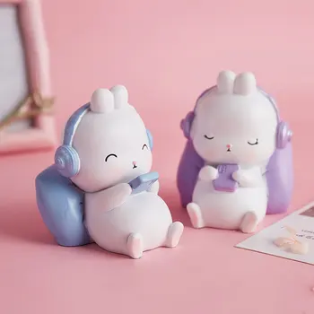 

Creative Resin People Model Table Lamp Room Home Decoration Accessories Modern Rabbit Miniature Figurines Christmas Gifts