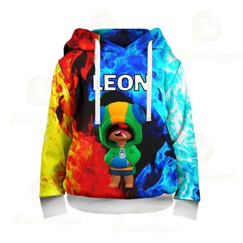 Sudadera con capucha para niños y niñas, ropa con estampado de Brawlers EI Primo y Star, para disparar cuervos, Tops de León, 2021