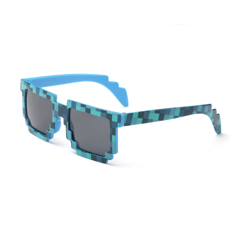 Модные крутые пиксельные солнцезащитные очки с сеткой, детские игрушки для костюмированной игры, квадратные очки, рождественские подарки для детей - Цвет: Темно-синий