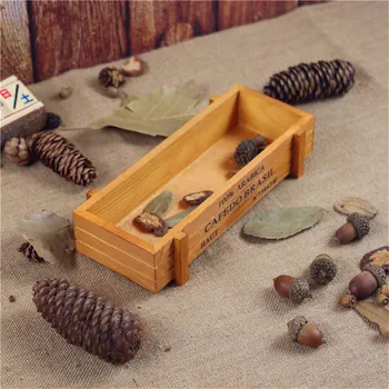 

Vintage Wooden Boxes Crates Flower Pot Kitchen Trinket Desktop Storage Case MakeUp Wooden Organizer Box Retro Garden Flower Pot