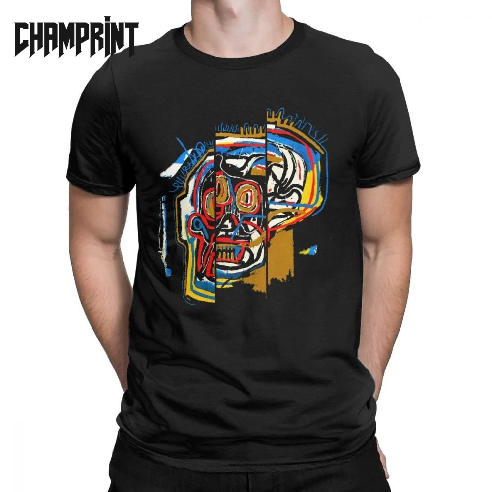 

Splitted Up Basquiat Men T Shirts Jean Michel Basquiat Vintage Tees Short Sleeve Round Collar T-Shirts Cotton Gift Idea Clothes