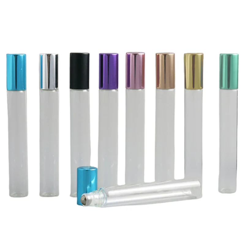12ml Refillable Empty Stainless Steel Metal Roll on Glass Bottles 12cc