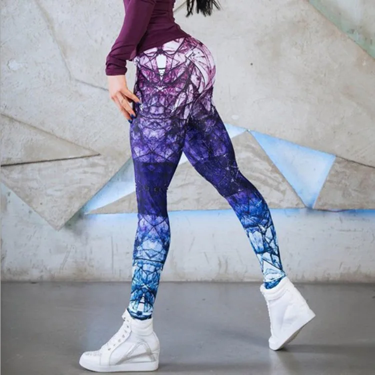 2019 Yoga Pants Women High Waist Print Sports Legging Fitness Gym Running Tights Female Athletic Breathable Pants