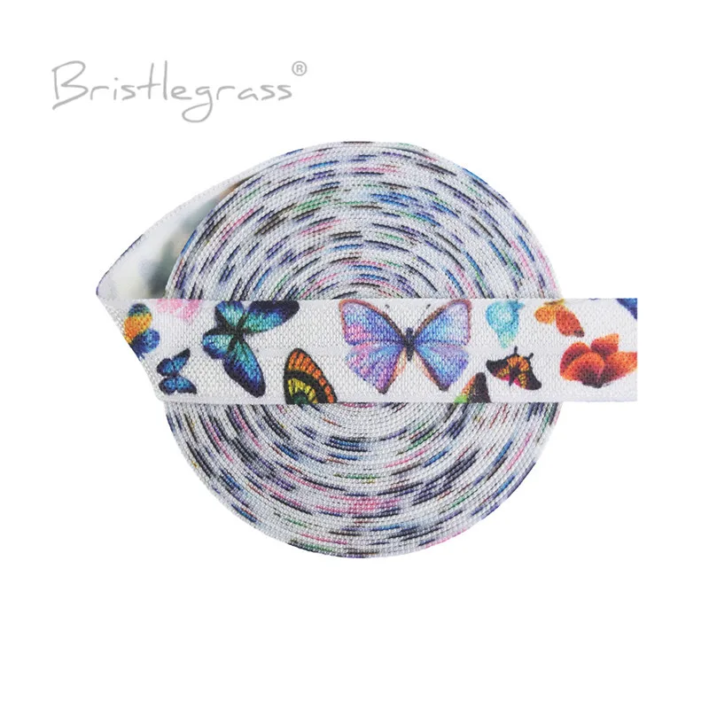 BRISTLEGRASS 2 5 10 50 100 Yards 5/8" 15 mm Druck FOE Falten über Gummibänder Spandex-Bänder Haargummi Stirnband Kleid Nähen – Detail 7