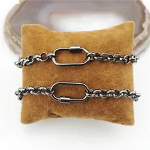 7,5 дюйма, 5 шт./лот, модный браслет овальной формы с фианитами, металлические аксессуары с фианитами, четки, браслет-цепочка