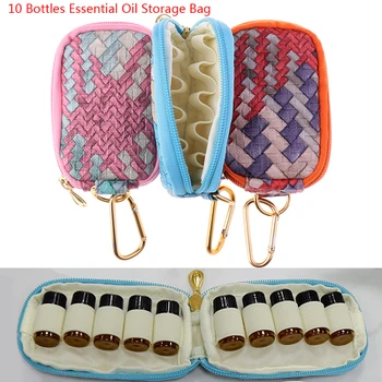 

10-Slot Essential Oil Carrying Cases Essential Holder Portable Travel Makeup Bag Bottle Organizer Essential Oil Storage Bag