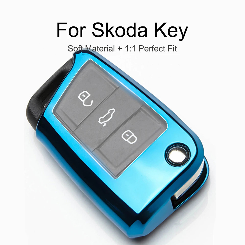 KUKAKEY 6 цветов ТПУ чехол для автомобильных ключей Skoda Octavia Rapid Yeti Fabia Superb Kodiaq
