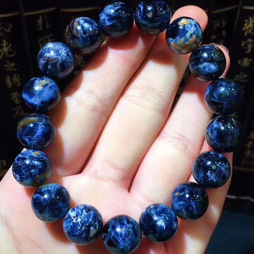 

12mm Natural Blue Yellow Pietersite Gemstone Cat Eye Round Beads Stretch Reiki Stone Bracelet Namibia AAAAAA