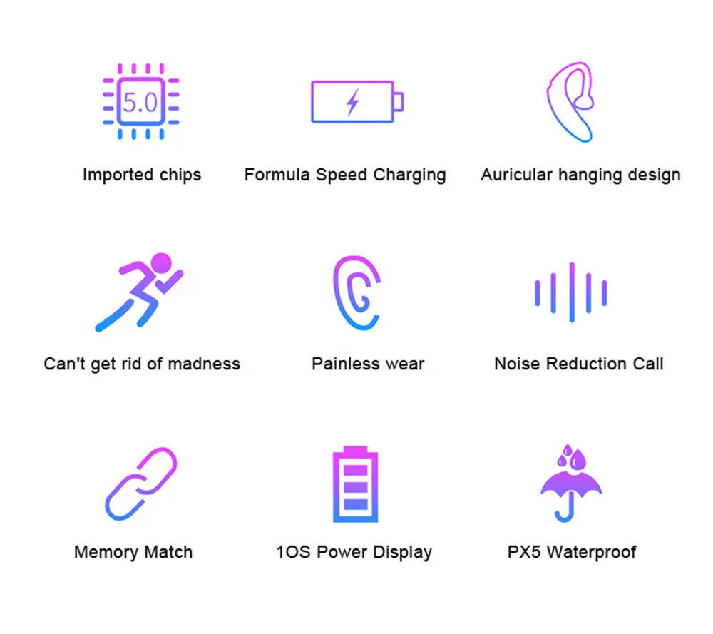 Q10 портативные беспроводные наушники Bluetooth V 5,0, мини наушники с громкой связью, одиночное стерео наушники-вкладыши с микрофоном