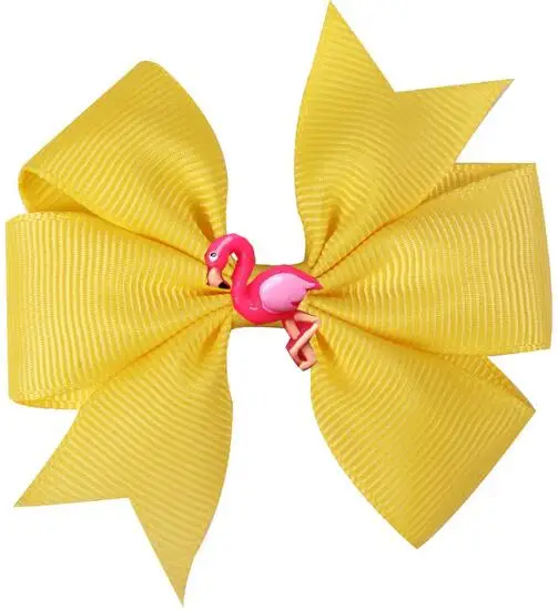 NEW 36 COLORS pinwheel Hair Bows 3.5'' flamingo baby Girls bow Clips Toddler Hair Accessories Grosgrain Dovetail Hairpin 36pcs/