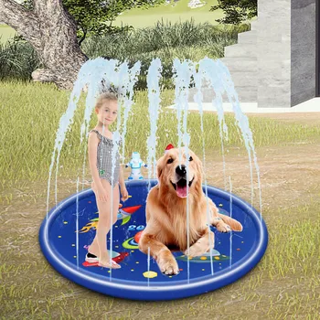 

Kids Water Sprinkler Inflatable Pad Spray Water Pool Outdoor Games Play Mat Toy For infants,kid and pets