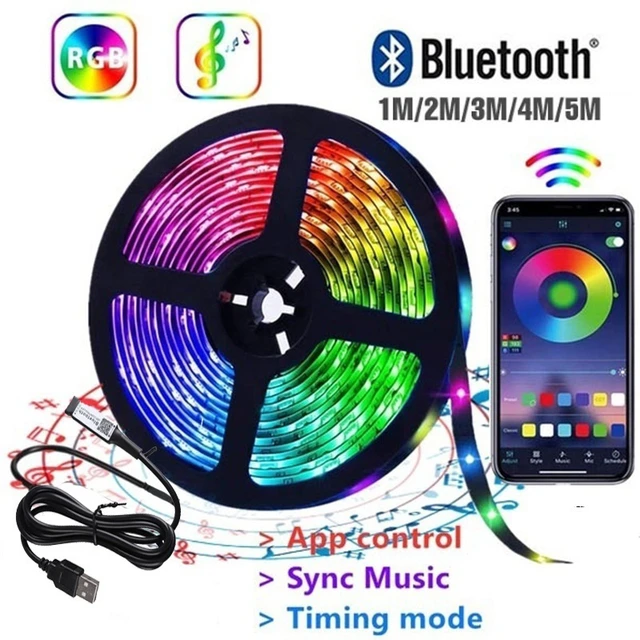 Bluetooth Led Strip Lights 10m 5050 Smd Flexible Ribbon Non Rgb Led Light 5m Tape Diode Dc 5v Bluetooth Control - Led Strip - AliExpress