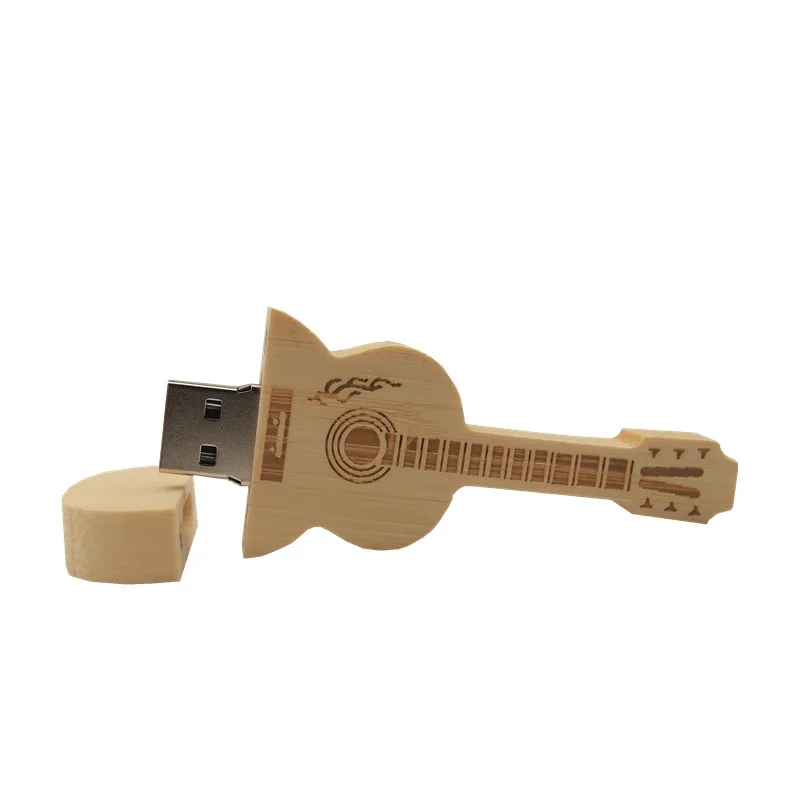 Пользовательские логотип деревянная гитара + Подарочная коробка USB2.0 Usb флэш