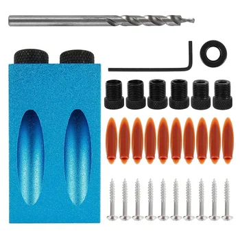 

Big deal 30PCS 15 Degree Pocket Hole Screw Jig Dowel Drill Joinery Kit Positioner Locator Tool Woodworking Angle Drilling Guide