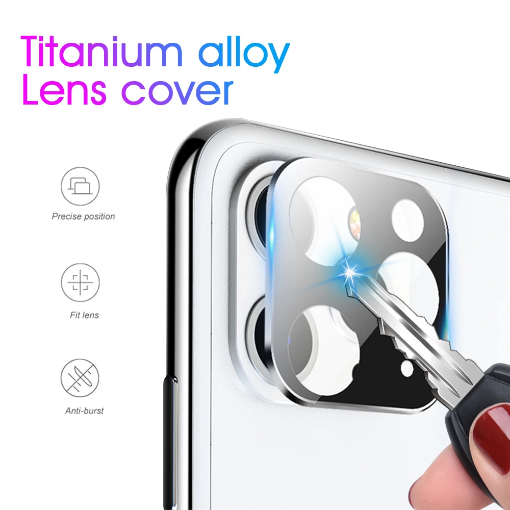 Объектив камеры полное покрытие защитное металлическое кольцо закаленное стекло для iPhone 11 задняя камера объектив защитный чехол для iPhone 11Pro Max