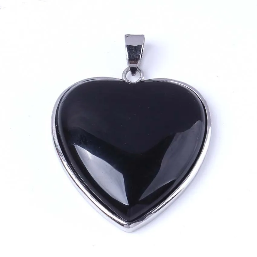 KFT Silver Plated Natural Rose Pink Quartz Amethysts Crystal Reiki Forever Love Heart Shape Stone Pendant Fashion Jewelry - Image 5